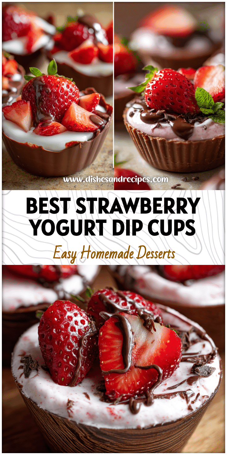 Strawberry Chocolate Yogurt Cups – Best Greek Yogurt Dip Treat